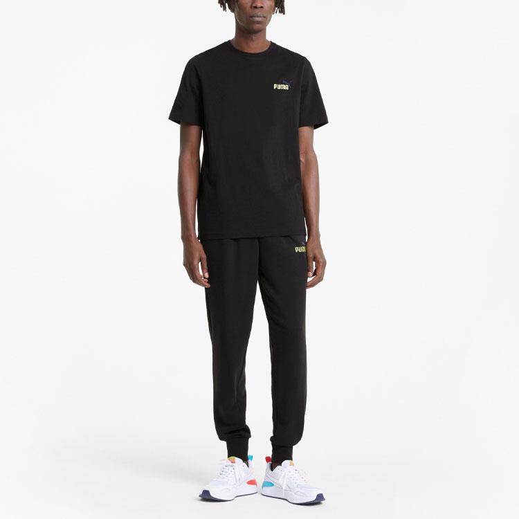 Puma Ess+ Logo Embroidered Crew Neck Short Sleeve T-Shirt Men Tops Black 845923-01