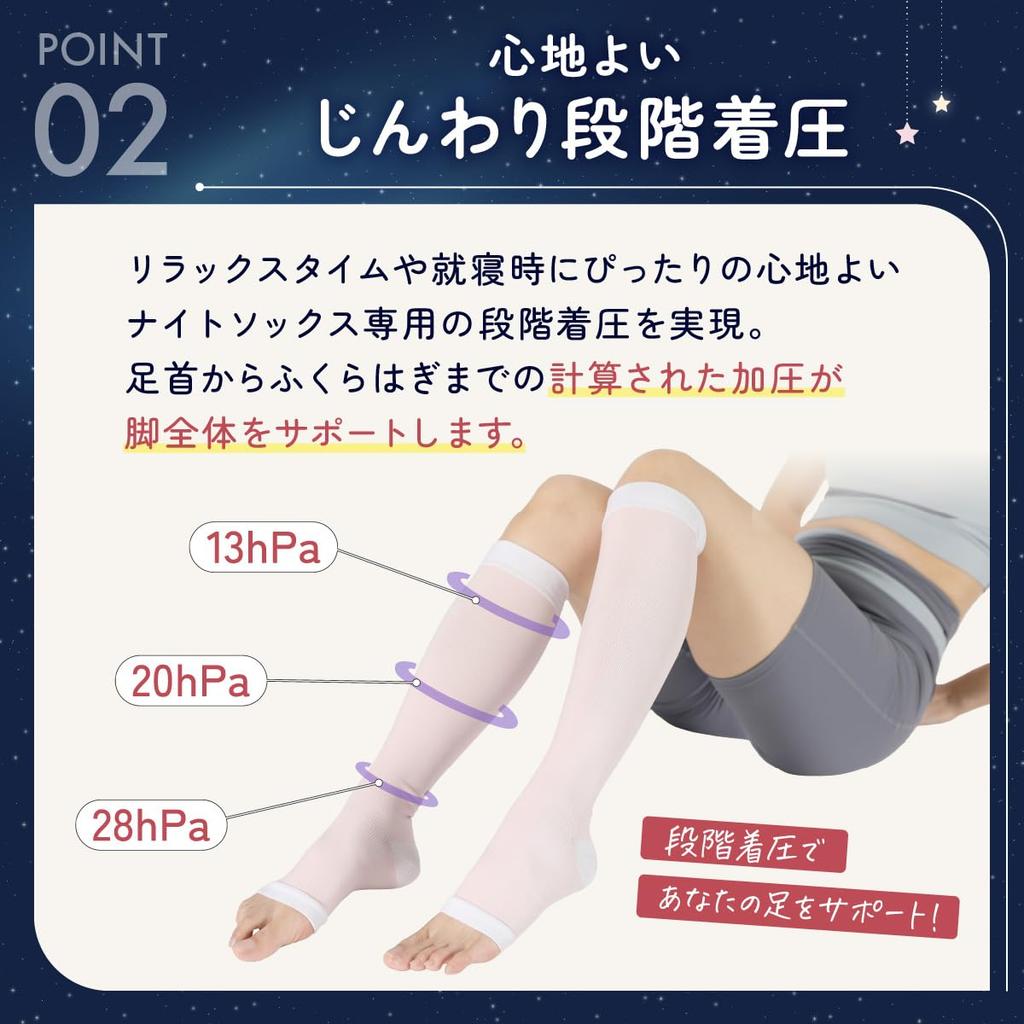 MKY Factory Compression Night for High Sports Mediwalk Nighttime Socks, Socks, Sleeping, Sleeping, Women's, Pregnancy, Socks, Postpartum, Maternity,