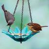 Hanging Metal Bird Feeder with Detachable Flower Bowl Weather-proof Outdoor Garden Patio Yard Bird Bath Watering Feeding Bowl