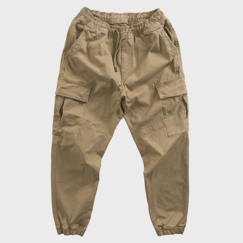

Мужские прочные рабочие брюки свободного кроя с большими карманами для сварки и авторемонта, эластичные, весна/лето. XXL хаки