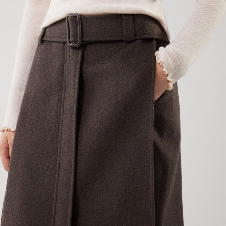 ELLE French Style Wool Versatile Straight Skirt Casual Long Skirt Women skirts L8WRL606