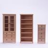 moin moin Miniature Shelf Furniture Set Scale Open Rack Drawer Shelf Trinket Box Movable Cafe Single Retro Antique Natural Brown Wood Wooden Doll