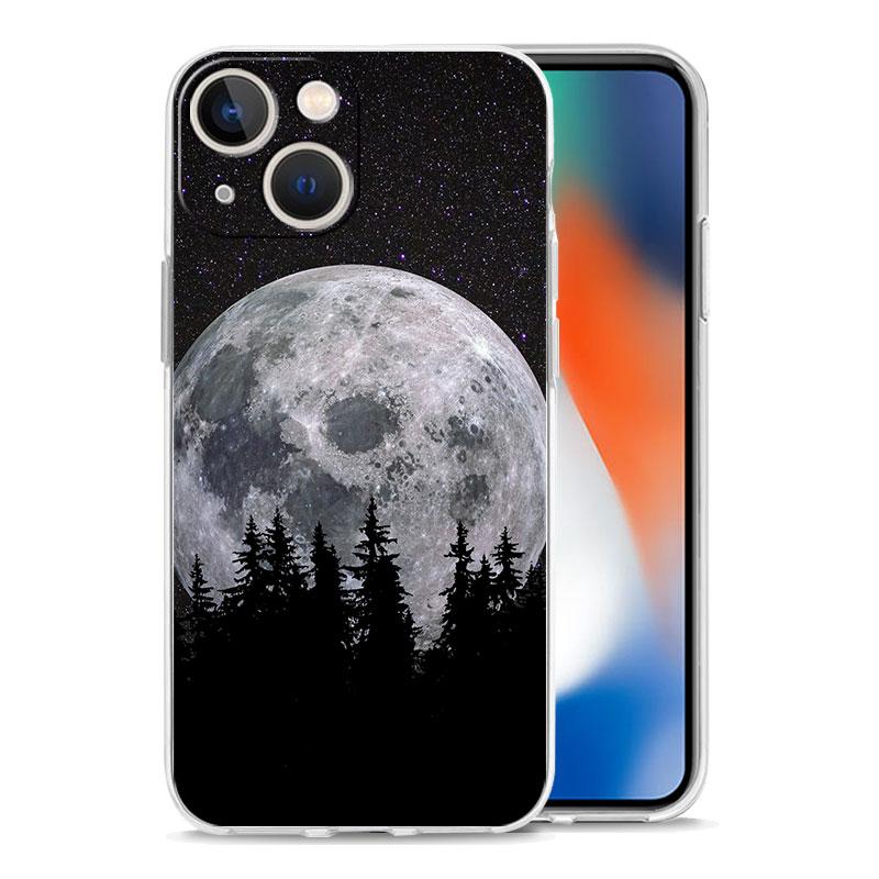 Phone Case For iPhone 17 Cases iPhone Air 16 15 12 13 14 Pro Max 7 8 Plus 16Pro iPhone11 Soft Cover Moon On The Branch