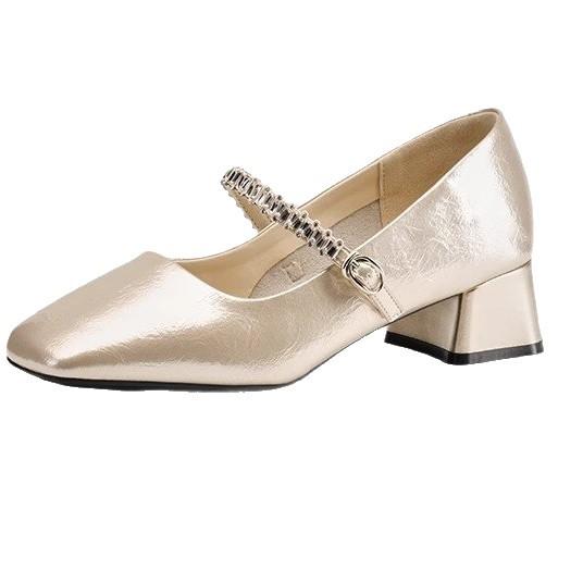 French Mary Jane shoes flat silver single shoes women's 2025 new autumn and summer beautiful skirt evening small leather shoes