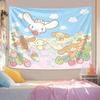 Kawaii Sanrio Character Print Tapestry Kitty and Melody Room Decoration Home Decoration Bedroom Wall Hanging