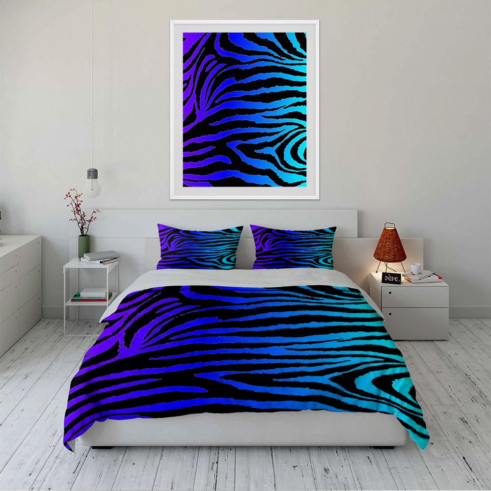Zebra Pattern Gradient Bedding Set Bedding Set (1 Duvet Cover, 2 Pillowcases, Duvet Not Included)
