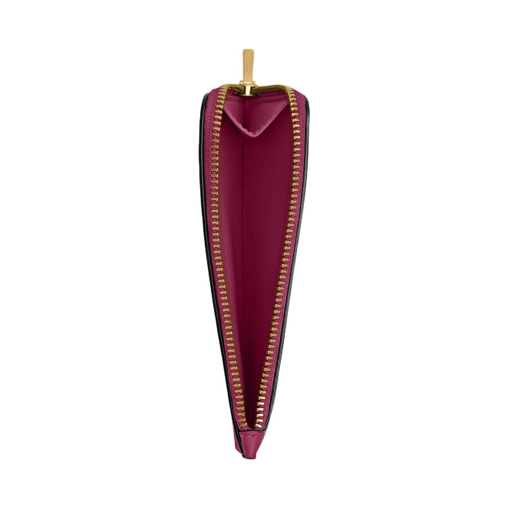 New COACH Calfskin Card Holder Mini Women's Dark Red CZ112-B4PK