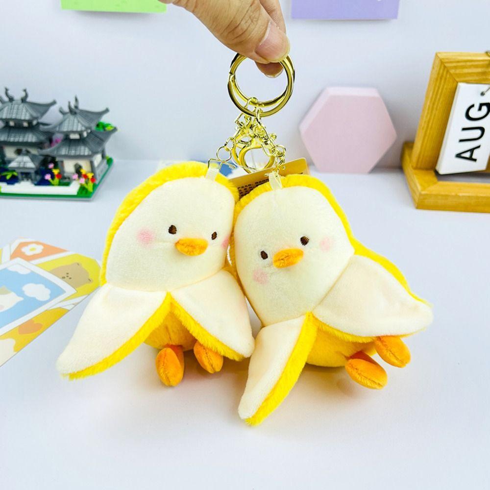 

PP Cotton Mango Duck Plush Keyring Fluffy Plush Pendant So Busy Duck Plush Keychain Unisex