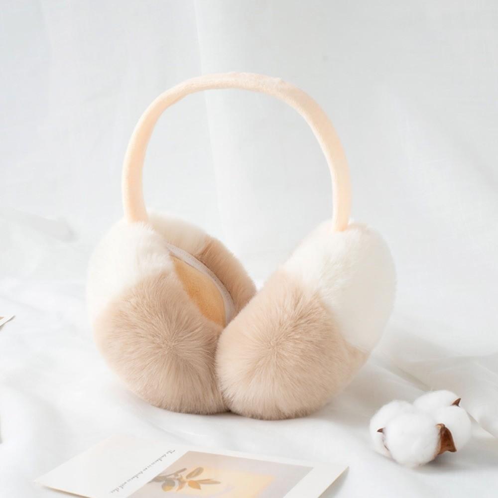 Windproof Faux Fur Ear Warmers Two Tone Foldable Earmuffs Stylish Thermal Ear Covers  Winter Season