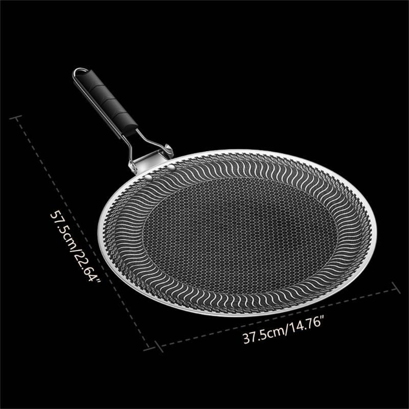 Round BBQ Griddle Pans with Handle NonStick Barbecues Plate Stainsless Steels Bakings Pans Outdoor Travel Campings Fryings Pans