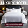 White Cotton Sateen Bedding Set Hotel Style 60S Soft Duvet Cover Sheet All Season