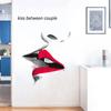 New Creative Hand-Painted Kiss Wall Sticker Self-Adhesive Home Decor for Bedroom Living Room Wall Decoration