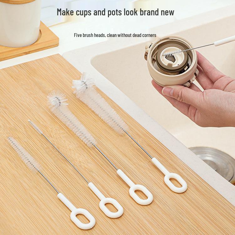 Stainless Steel Cleaning Brush for Straws, Bottles, and Cups with Spiral Bristles
