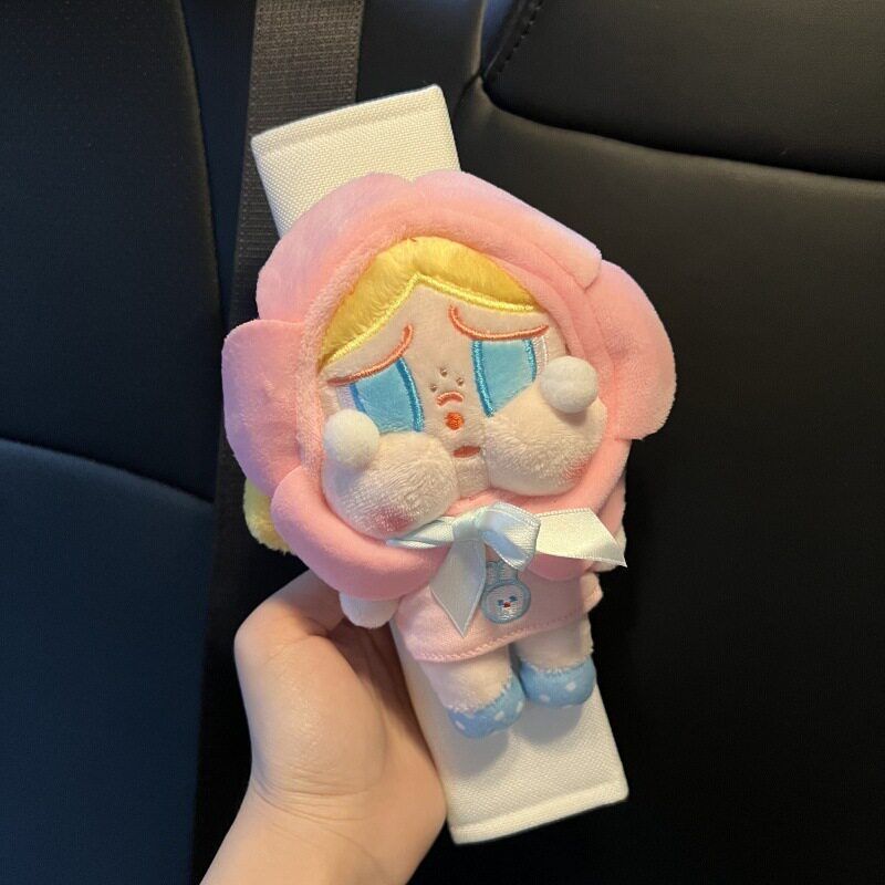 Matt Bubble Crying Baby The Powerpuff Girls Cute Cartoon Plush Doll Car Seat Belt Female Shoulder Pad Decoration Set Pink Crying Baby