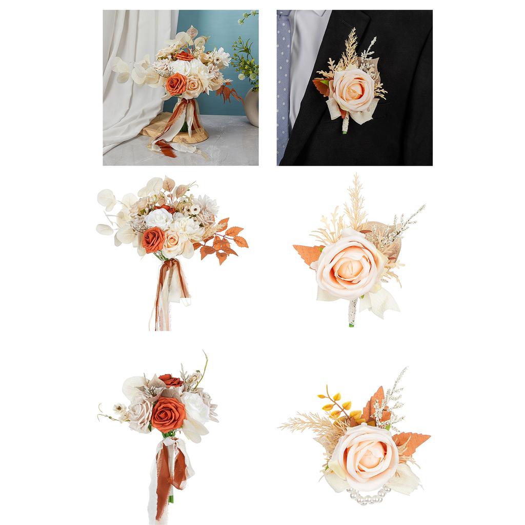 Elegant Bridal Bouquet Corsage Stylish Wrist Flower Artificial Flower Corsages Bridal Bouquet for Wedding Day