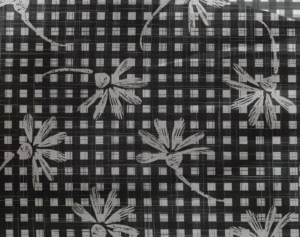 oneOone Georgette Viscose Black Fabric Block Sewing Fabric By The Yard Printed Diy Clothing Sewing Supplies 42 Inch