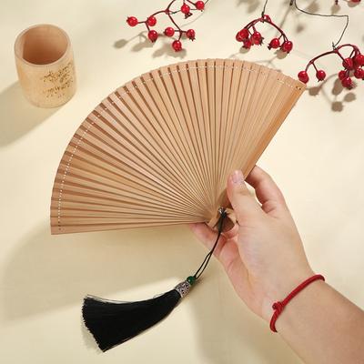 Antika 1 Adet El Yapımı Klasik Dans Aksesuarları Katlanabilir Kimono Yelpaze Dans Yelpazesi Süs Bambu Yelpaze
