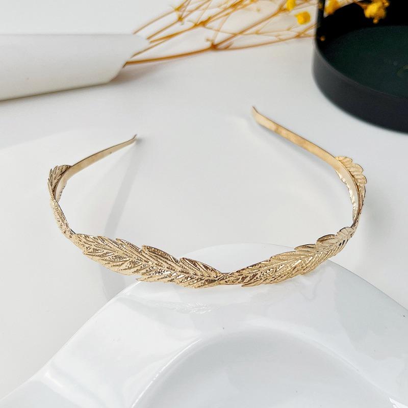 Bride Leaf Hairband Party Metal Leaf Hair Accessory Elegant Crown Headband Leaf Hairpin