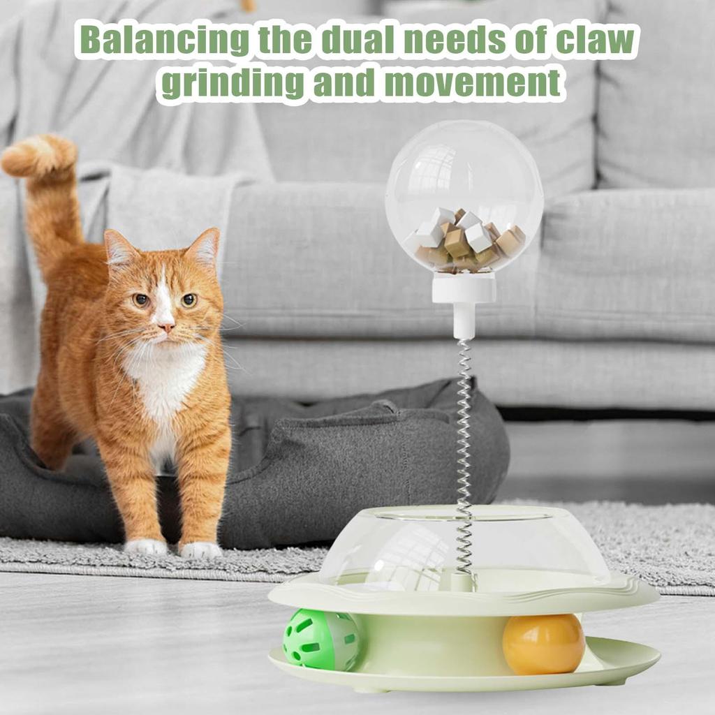 Pet Cat Spring Teaser Food Leaking Ball Toy Cat Dog Interactive Treat Leaking Toy Slow Cat Dog Feeder Fun Pet Products