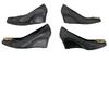Used 186005 As-is Item Tory Burch Pumps 24cm Black Double T Logo Leather Equivalent To 24.0cm for Women