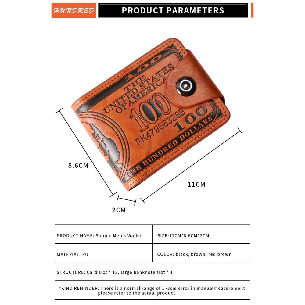 Men's Wallet Pattern Ultra-light PU Bag Multi-function Retro Multi-card Position