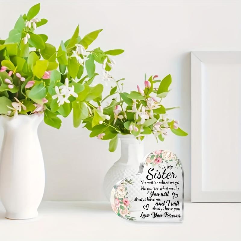 2D Flat Acrylic Decoration for My Sister, Indoor and Outdoor Decoration - No Battery/electricity Required, Free Day Decoration, Shop Decorat