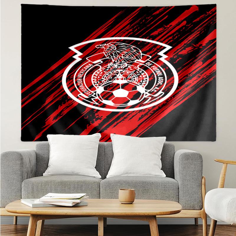 Mexico Football Team Emblem Printed Printed Tapestry, for Bedroom,Livingroom, dormitory, Large Wall Decor, Fabric Decor Fan Birthday Gifts