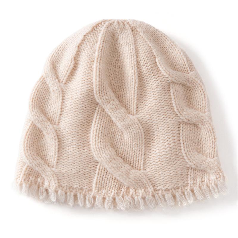 Autumn and Winter New Heavy Thickened Twisted Dome Men's and Women's Cashmere Fringed Hat