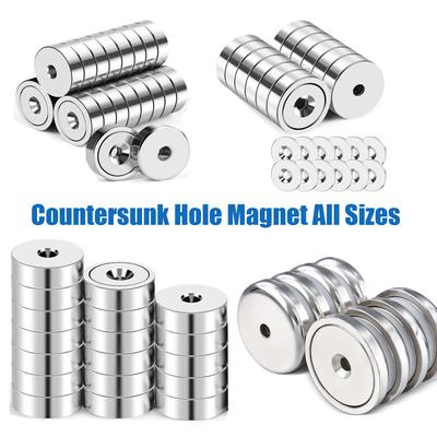Neodymium Magnets with Hole Rare Earth Countersunk Hole Magnet for Refrigerator Cruise Curtain DIY Science