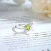 S925 Sterling Silver Butterfly Crystal Open Ring, Adjustable Natural Stone Band, Elegant Dainty Jewelry for Women, Daily Wear & Gift