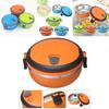 Modern Minimalist Stainless Steel Round Lunch Box For Adults 5l Capacity Multiple Layers Microwave Incompatible