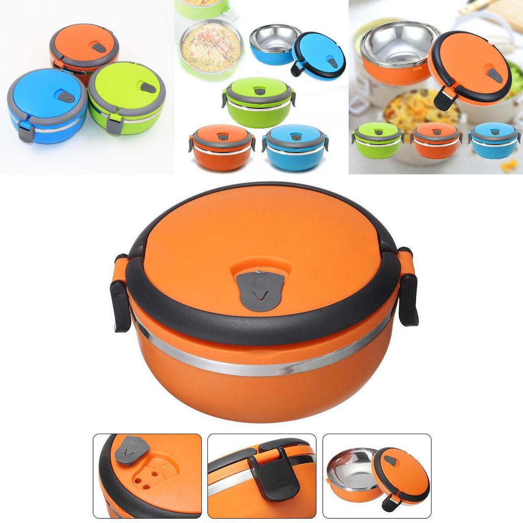 Modern Minimalist Stainless Steel Round Lunch Box For Adults 5l Capacity Multiple Layers Microwave Incompatible