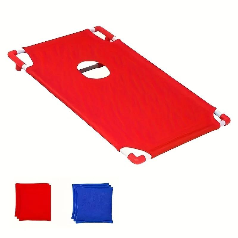 

Portable Foldable Cornhole Game Set, Red Blue Durable Bean Bag Toss for Beach Outdoor Entertainment красный