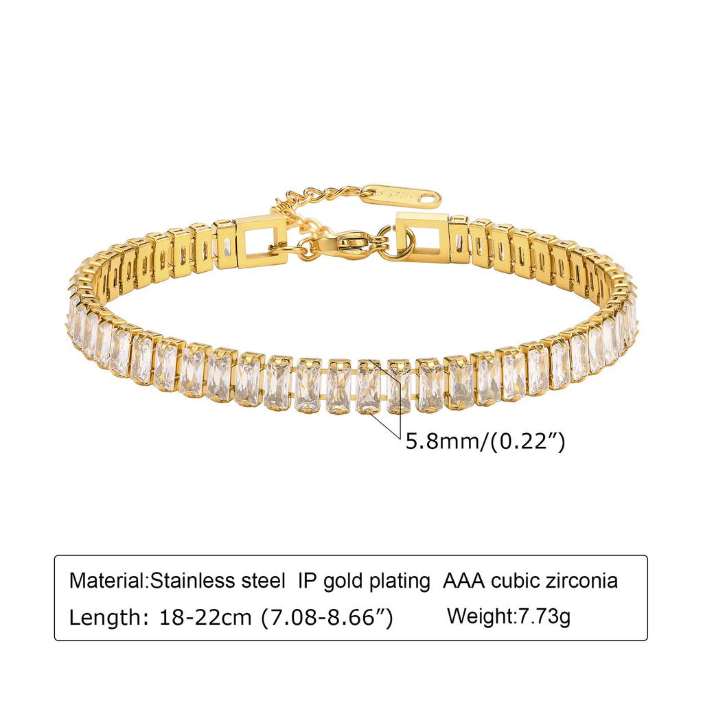 Stylish And Gorgeous Ladies Stainless Steel White Green Zircon Bracelet With Personality 1222