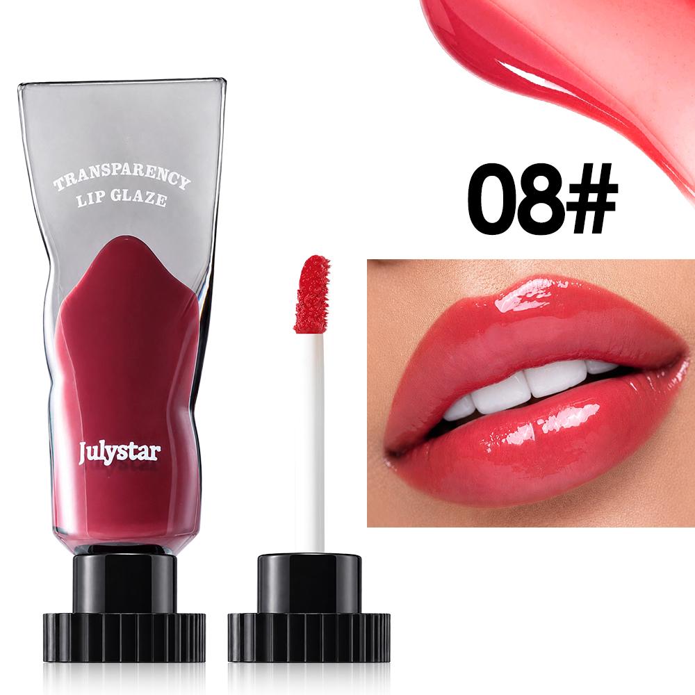 Transparency Lip Glaze, High Shine Mirror Lip Gloss, Highly Pigmented Moisturizing Tinted Lip Glow Oil, Long Lasting Waterproof Liquid Lipstick