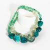 Vintage unregelmäßige grüne Halskette Harzperlenkette mehrlagige übertriebene Halskette