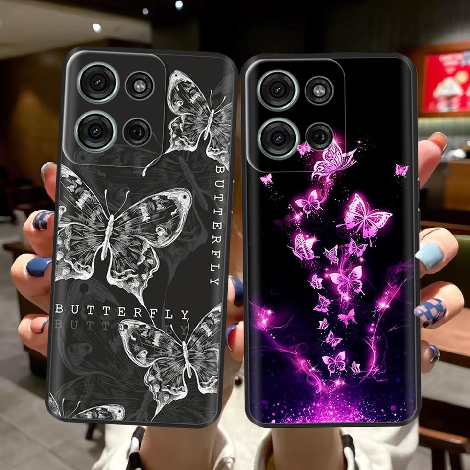 For Motorola Moto G75 Case Moto G35 G55 G15 Cute Cartoon Painted Shockproof Cover Fundas For Motorola Moto G75 5G MotoG75 Bumper