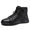 Leather Cowhide Martin Boots Men's Winter High Top Leather Boots Fleece British Cotton Leather Shoes Men's Cotton Shoes Warm Snow Boots