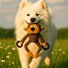 Cute Monkey Plush Squeaky Toy Soft Corduroy Pet Chew Toy for Puppy Interactive Tug