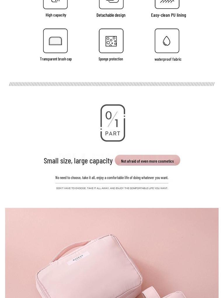 2022 High-End Travel Makeup Bag: Portable, Large Capacity, Handheld Storage