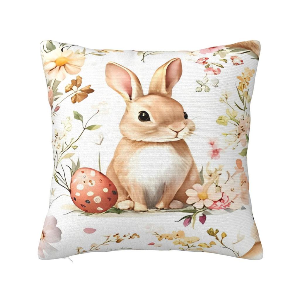 Spring Easter Eggs Bunny Throw Pillow Cover Polyester Decorative Pillow Customized Pillowcover Home Decor