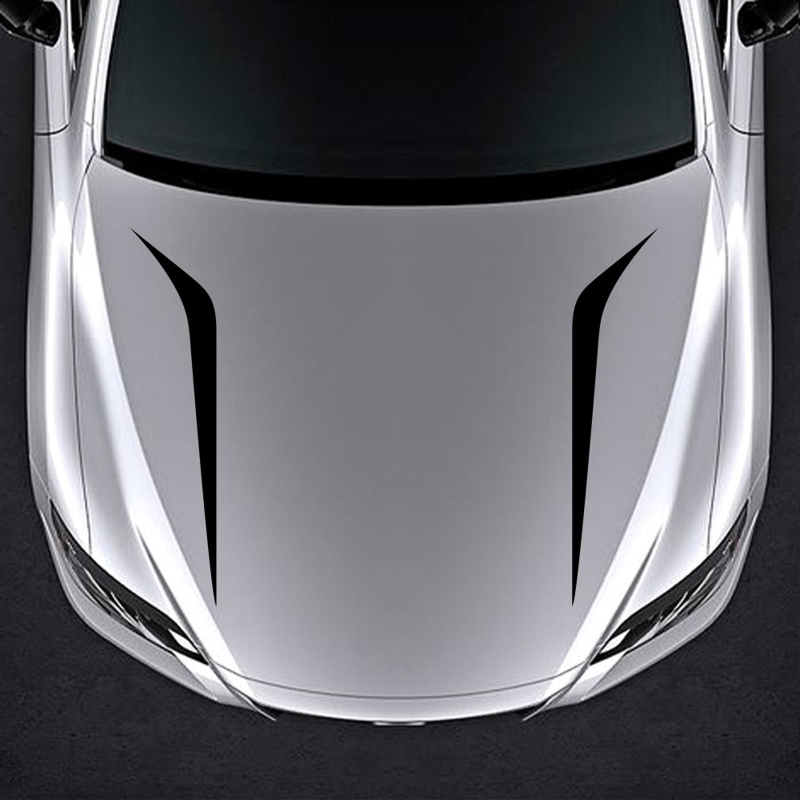 

2 PCS Car Hood Decal Sticker Auto Vinyl Film Long Stripe Decals DIY Sport Styling Stickers чёрный