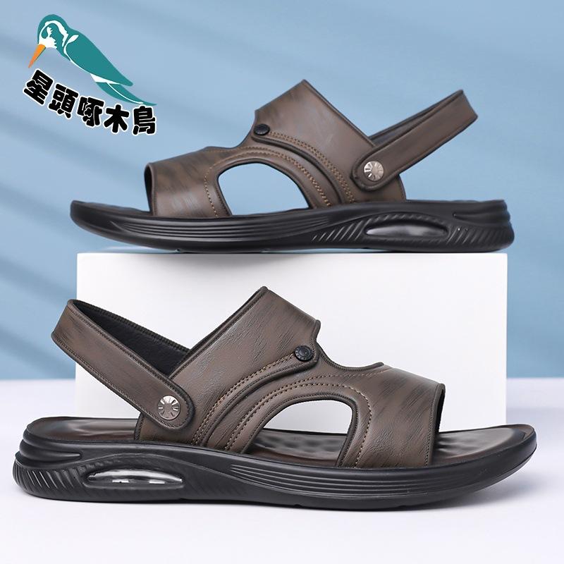 

Men s two wear sandals summer casual cool slippers non-slip and wear-resistant driving dad shoes outer sandals 44