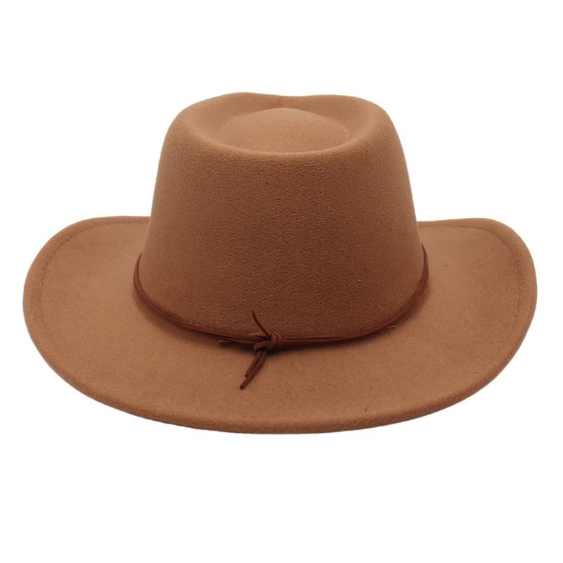 Ethnic Style Western Cowboy Hat Curled Tweed Hat Tibetan Top Hat