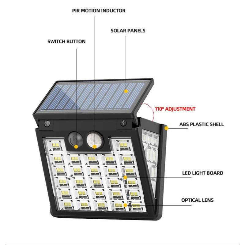 LED Motion Sensor Wall Lamp Solar Light Outdoor Garden Light 3 Lighting Modes Solar Fence Light Waterproof Solar Patio Lamp