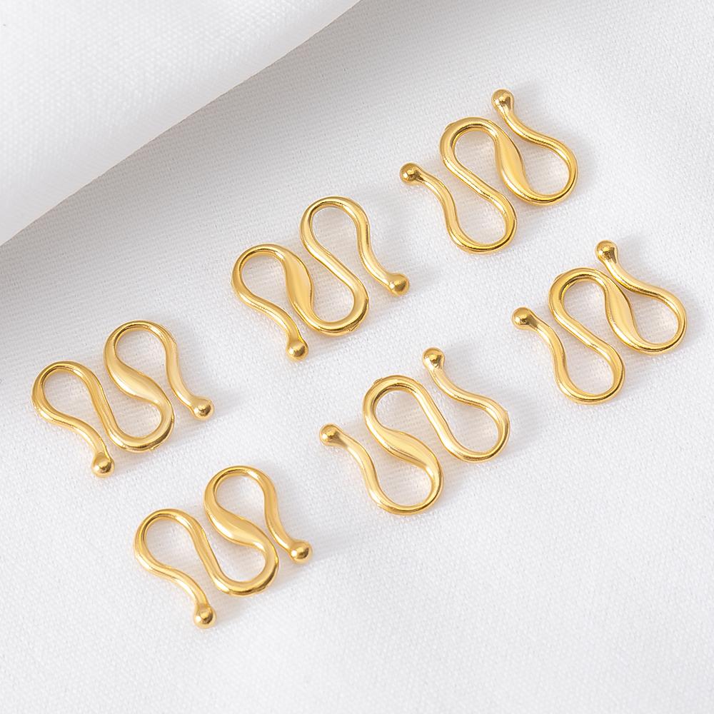 10pcs 20pcs Stainless Steel W S Shape Necklace Clasps Hooks DIY Jewelry Making Finding Bracelet Supplies Accessories Wholesale