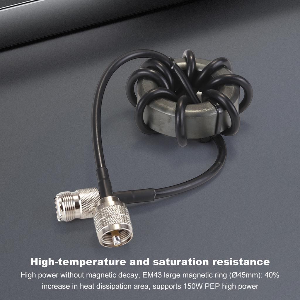 1.8-30MHz Magnetic Ring Ferrite Cores Shortwave Common Mode Filter RF Choke Filter for Shortwave Communication Antenna Grounding