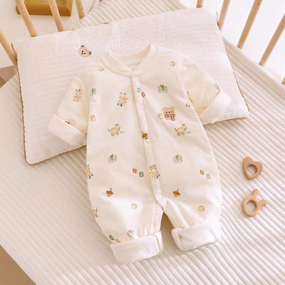 Lightweight Cotton Baby Jumpsuit for 0-12 Months - Boneless Design for Spring, Autumn, and Winter