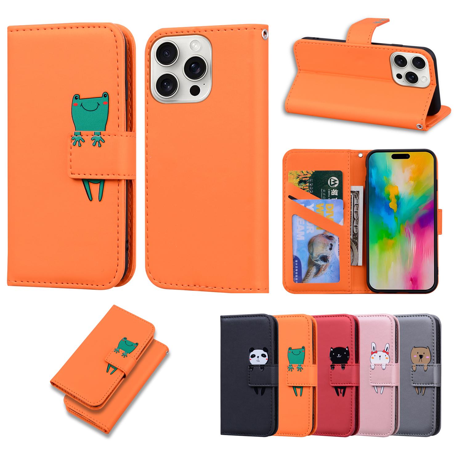 

Magnetic Leather Wallet Flip Case for iPhone 16e 16 15 14 13 12 11 X XS XR 8 7 Plus Pro Max Cover Shockproof Cute Cartoon Design iPhone 13 Pro