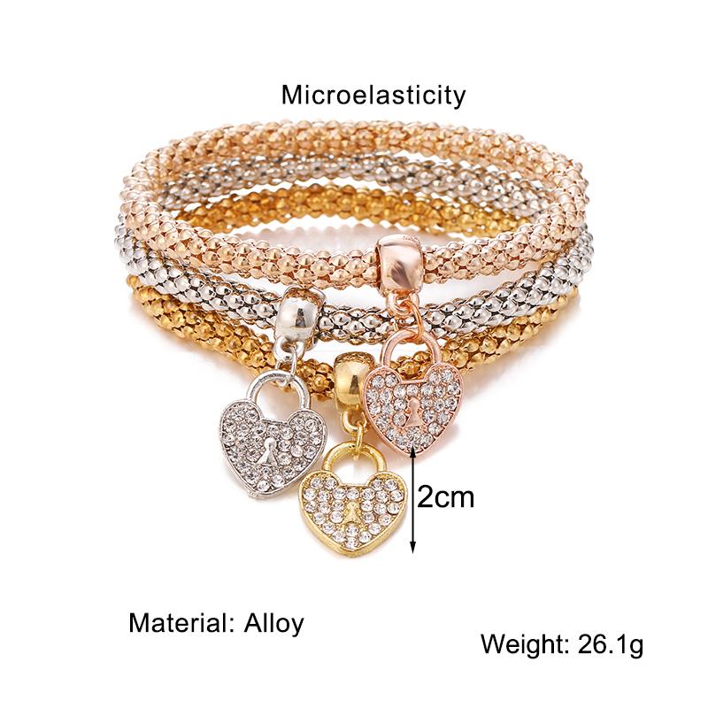 Y2K Classic Love Heart Charm Bracelet Mulheres Arco Corrente Cuff Pulseira Festa Noiva Jóias